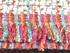 Multicolor Boucle Woven Fabric 1 Large piece 69″ x 56″ Orange Pink Teal Ivory