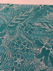 1 Yard Turquoise Blue HANGING GARDENS by M’Liss, Large Print, 42 Wide