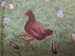 Fabric Red Rooster “What Came First” 7 Pc Sampler 5 Solid + Chicken & Nest $4.95