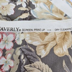 Waverly Floral Flourish Decorator Fabric Gray Coral Aqua Floral 54 x 36″
