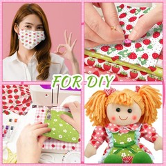 HunnmingRe 20 Pcs 10”x10” Strawberry Quilting Fabric Square Strawberries Precu