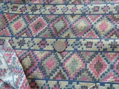 Southwestern Tribal Diamonds Cotton Fabric Print Rust, Grey & Tan 3 1/4 yds x 45