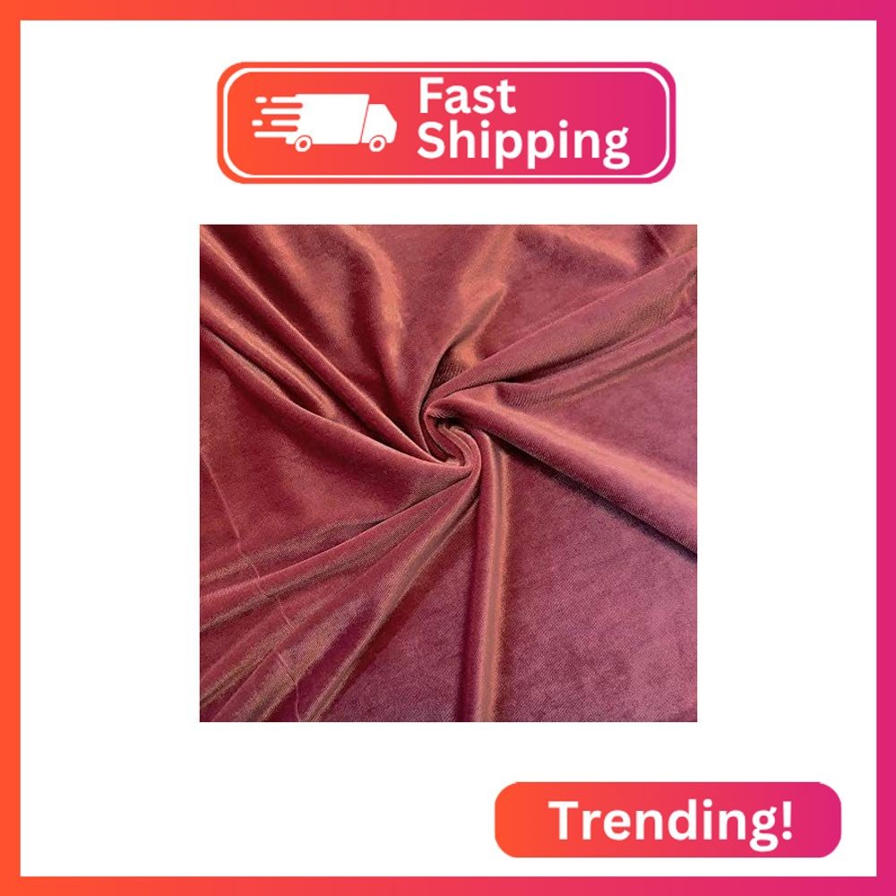 Valentina Textile Inc Stretch Velvet Fabric is 58/60″ inches Wide (1 Yard, Mauve
