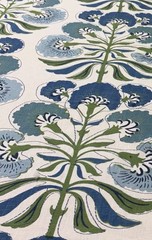 Thibaut Tybee Tree Linen Fabric Green/Blue/White Floral 54″ Wide 90″