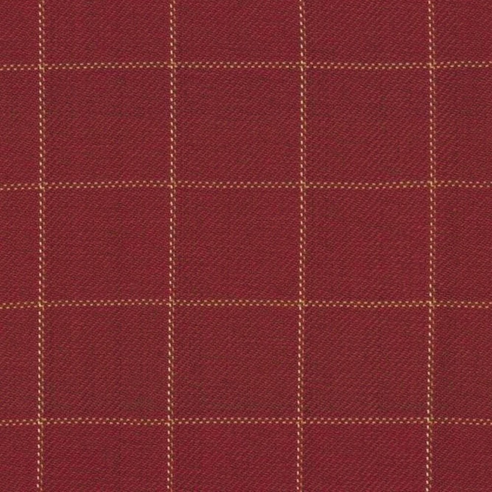 1.375 YDS MERLOT Red Check Block Cotton Drapery Pillow Cushion Upholstery Fabric