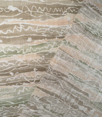 Omega Textiles Abtract Stripe Lightweight Pastel Fabric Green Tan Peach BTY W12