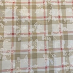 P Kaufmann Scroll Plaid Stripe Pink Olive Green Leaf Vine Fabric 4 ( Or 8) Yds