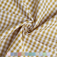 57”W X 36”L Gingham Polyester Fabric Cut by the Yard, Checkered Vintage Fabric