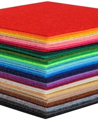 20 PCS Assorted Colors Felt Sheets 8×12 Inch 1mm Nonwoven Craft Fabric DIY