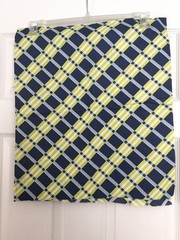 Fabric Lime Green and Navy Blue Color Striped Check Cotton 35″ Wide 20″ Long