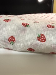 Vintage Delicate Fabric White with Mini Strawberries Fabric 2 Yards 72”x 44”