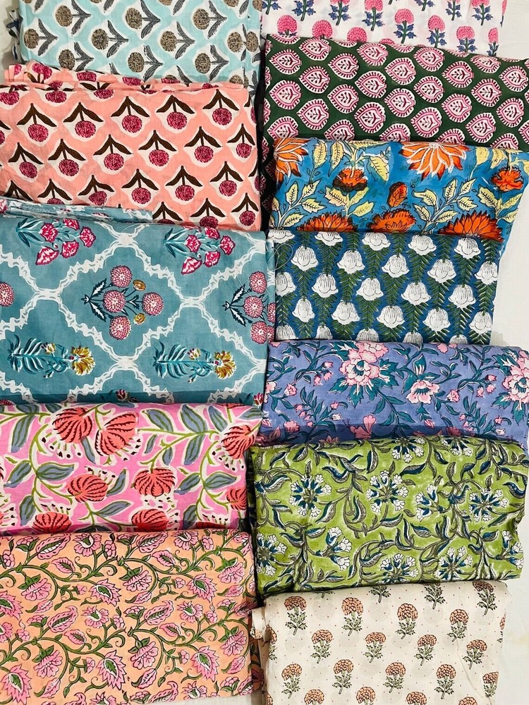 100% cotton 5×5 inch charm pack 50pcs Boho block printed Scrap Assorted color