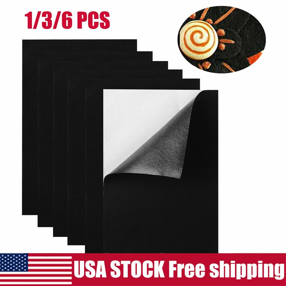 Felt Fabric Adhesive Sheets Black Multipurpose Sticky Glue Velvet Sheet 1/3/6PCS