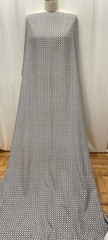 100% Silk Batiste Interlocking Polka Dot Black White Fabric By The Yard 54Wide