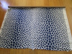 Brunschwig & Fils Jirafa Navy white Animal spot Linen print Fabric 38″ L x 54″ W