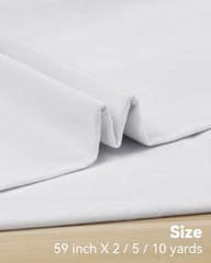 HOTGODEN Light Weight 100% Cotton Muslin Fabric: 59 inch x 10 YARDS, Bleached