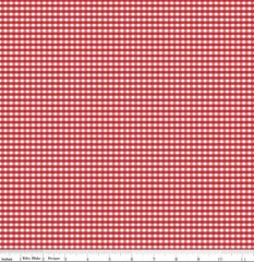 Cotton Gingham 1/8″ Stripes Checkered Patterns Red Fabric Print by Yard D149.02