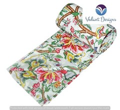 Indian Cotton Fabric 10 Yard Block Floral Print Loose Multicolor Running Craft