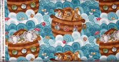 Noah’s Ark Boats Fabric By Yard Bible Story Religious Cotton by Henry Glass