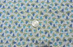 100% Cotton Andover – Shades of Bluish Green Flowers On White – By the Yard
