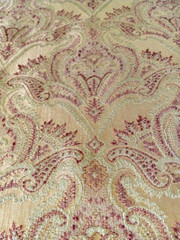 Gold Damask Cream & Cinnamon Accent Colors Small Scale Pattern 6.25 Yards
