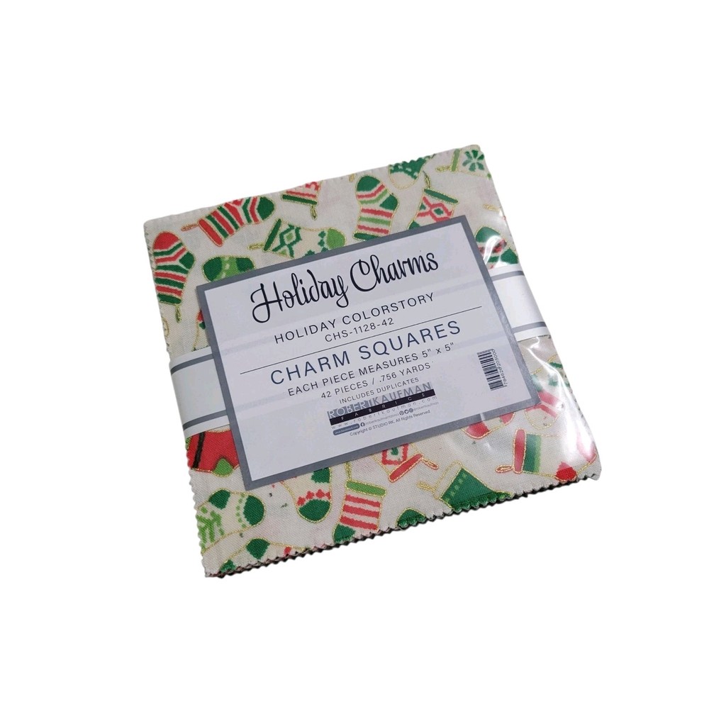Robert Kaufman Holiday Charms Christmas Squares Colorstory 5″X 5″ 42 Pieces