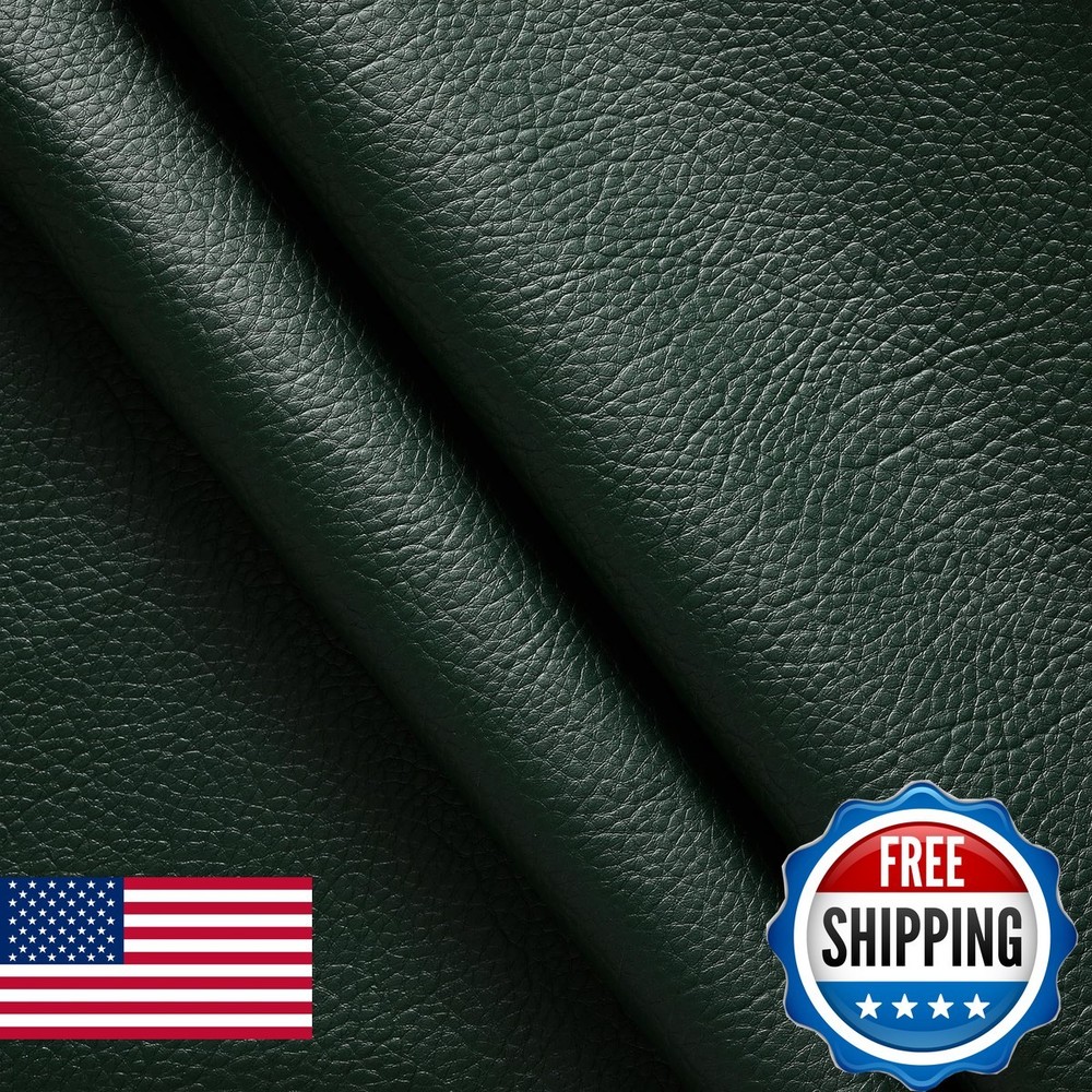 HYVAKUPPA Faux Leather Marine Vinyl Fabric 55″ W 2 Yards Dark Green