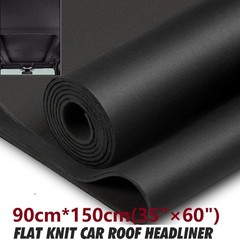 Black Flat Knit Headliner Fabric Automotive Interior Roof Upholstery 60inch W