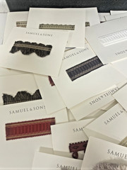 Large Lot of Samuel & Sons Fabric Lot of 100 Small Samples Carded