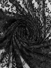 Floral Lace Fabric Special Occasion Black Netting Border By the Yard