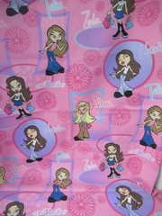 Lil Bratz Diva Posing Zada Ailani Nazalia Talia 2004 MGM Cotton Fabric 19″X44
