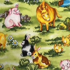 Playroom R&R Fashion Fabrics Vintage Farm Animals Baby 4 Yards