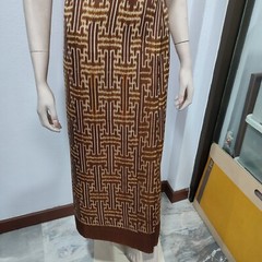 Thai Antique Silk Fabric Dark Brown Beige Hand Woven100% (For Crafting)