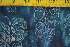 By 1/2 Yd, Blue Swirls on Blue Batik, Indonesia, Hoffman, Hand-Painted, B520