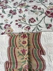 2 Damascus Cotton White Red Green Matching Scamps 70 x99 and 47×87 €20