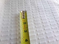 minimalist white vtg chenille bedspread fabric buttonhole design, 18″ x 24″ pc