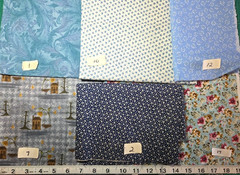 FQs pieces 1/4 Yds blue calicos florals blenders cotton craft quilting fabric