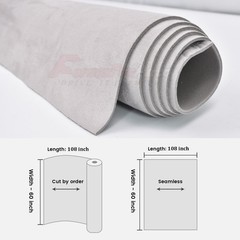 Gray Suede Headliner Fabric Foam Backed for Car Roof Liner Upholstery 108″x60″