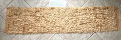 WAVY MOHAIR FABRIC REMNANT PIECE W/DYEING INFO:NWOT HONEY-COLORED 12″ X 54″