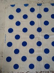 Large 1 1/2″ Royal Polka Dots Printed Fabric White Back 100% Cotton BTHY 18×46″