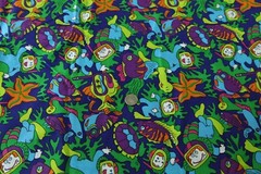 3Y x 44″ Vibrant Colorful Novelty Fish Scuba Ocean Fabric Quilt Cotton Neon