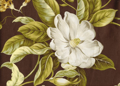 3.50 Yds Waverly Fabric Garden Image Brown Cotton Drapery Upholstery