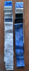 97- 2.5” Strips Of Various Lengths Of Blue, Green, Black And Gray