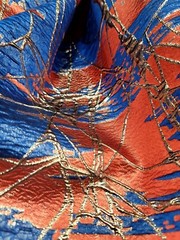 Damask Jacquard Brocade Royal Blue Red Gold Metallic Fabric Sold By The Yard