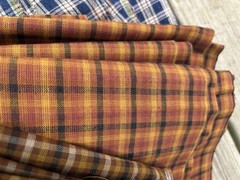 11 + Total Yards Of Vintage Cotton Homespun Plaid Fabric Fall Colors