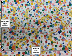 Cranston Cotton Fabric Moon & Stars Print 44×132 Yardage Nursery Craft Nostalgic