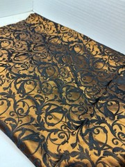 Bronze Caramel Gold & Black Damask Fabric 52” x 36” Decorative Pillow Decor