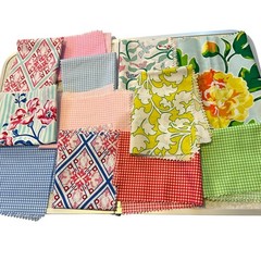 Floral Gingham Geometric Fabric Swatch Sample Packs Coordinating Colors 24pc Lot