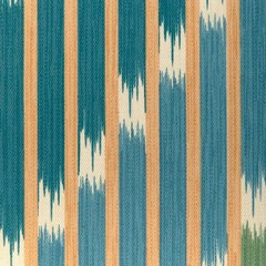 Brunschwig & Fils Zig Zag Ikat Fabric- Cascade Print / Teal 6.75 yds 8024107.353