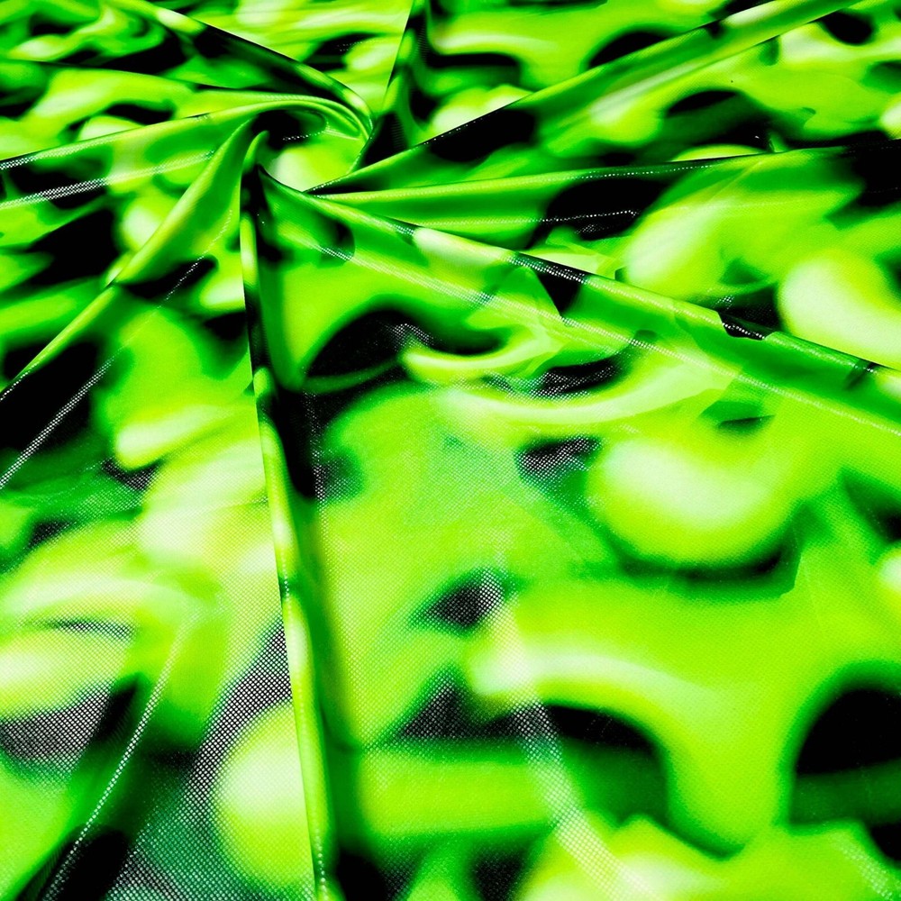 Spandex Fabric Retro Green Marbling print Stretch 60″ wide by Yard for Swimwear